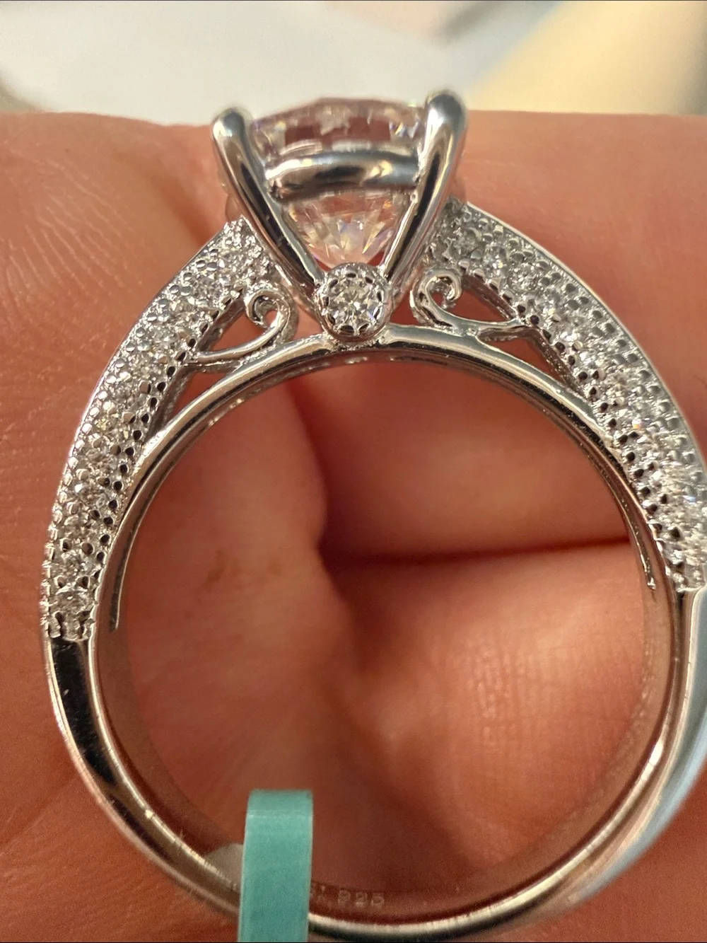 3.99 CTW Sterling Silver Round-Cut Moissanite Ring MSRP $287